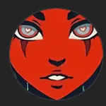 El logotipo rojo y negro de KittyMocap, con una ilustración estilizada de un rostro rojo que sirve como icono característico de la marca.