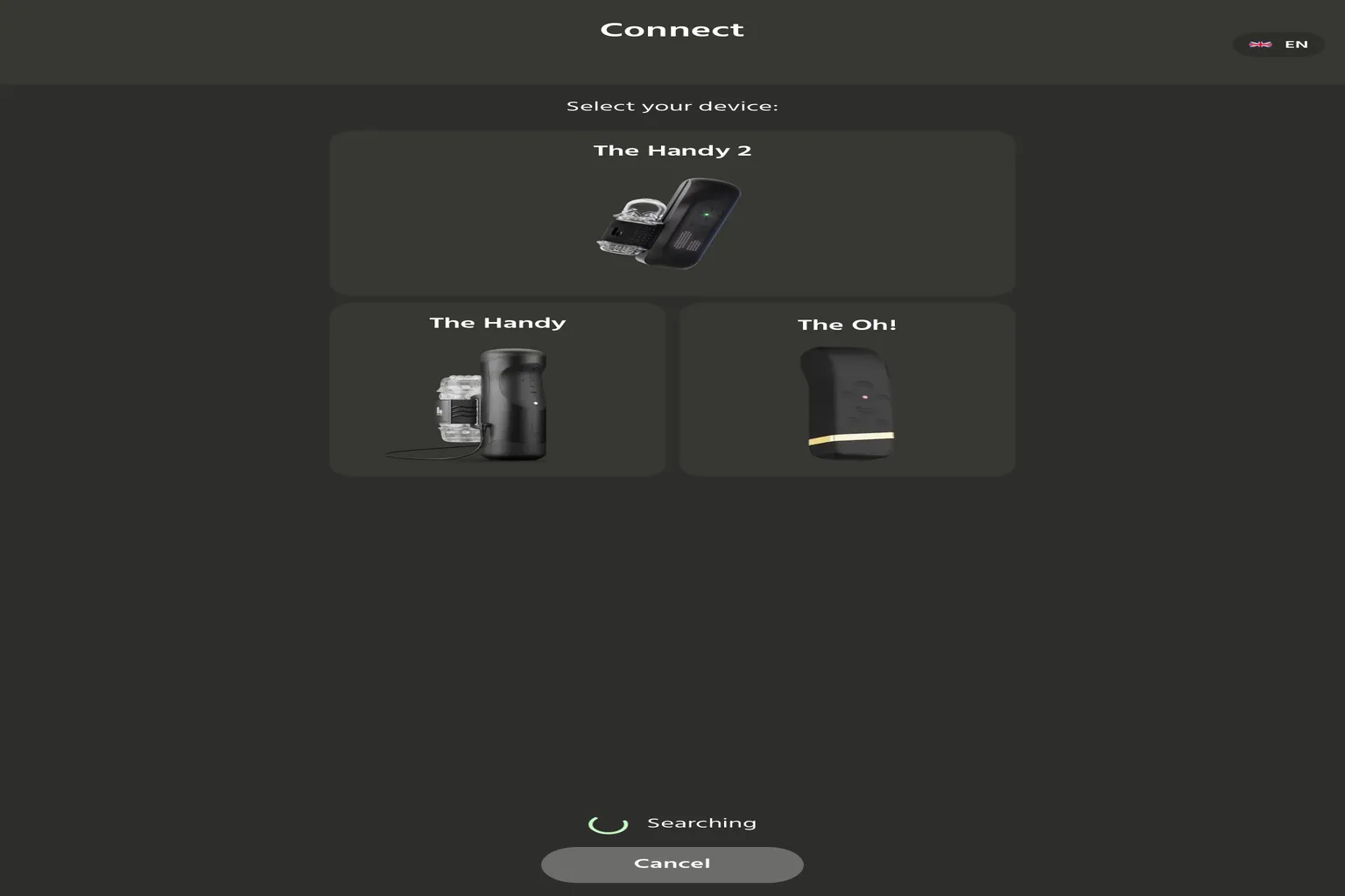 HandyOnboarding buscando The Handy 2 Pro mediante Bluetooth