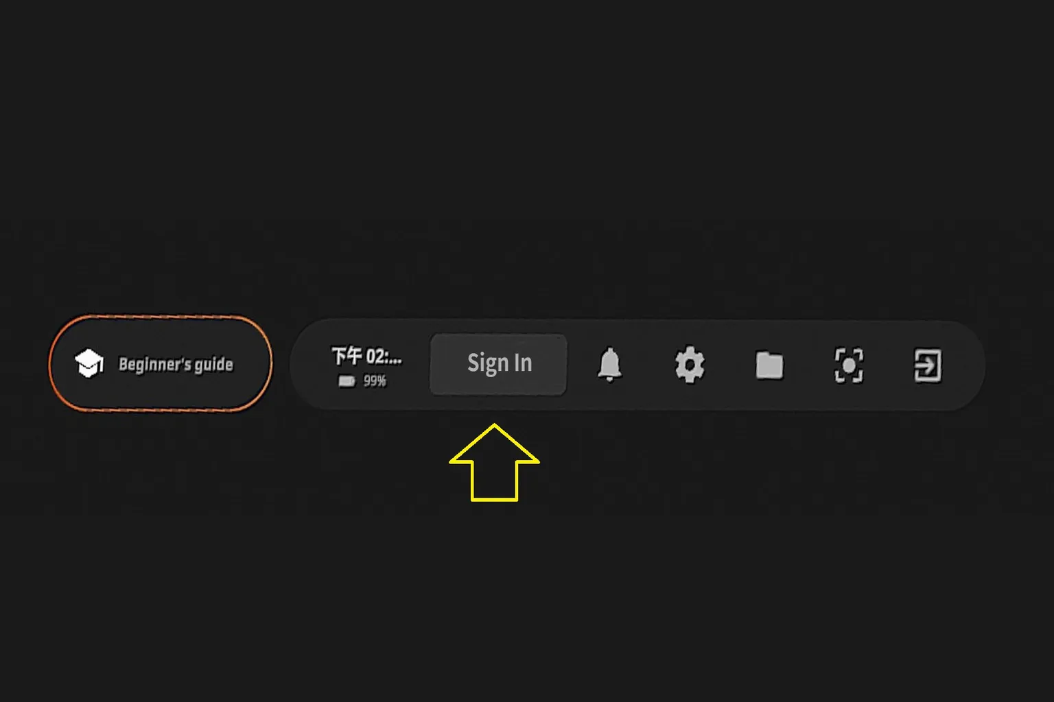 Botón Iniciar sesión en la interfaz de SexLikeReal para DeoVR