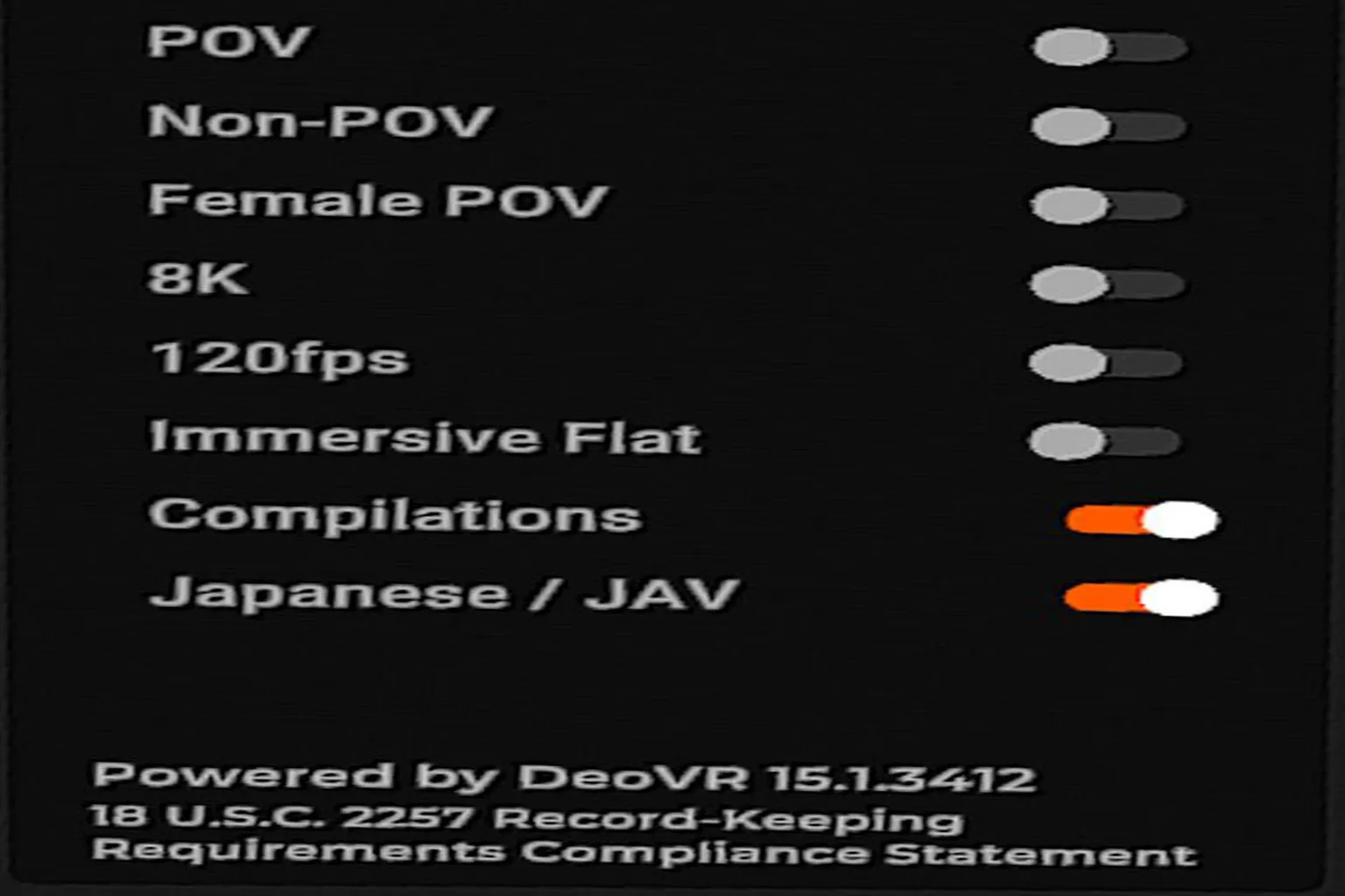 Filtros de video de SexLikeReal con opciones POV, 8K, 120 fps y contenido japonés