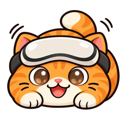 VRMUMU, un gato naranja con visor VR y personaje de la submarca VRPUPU